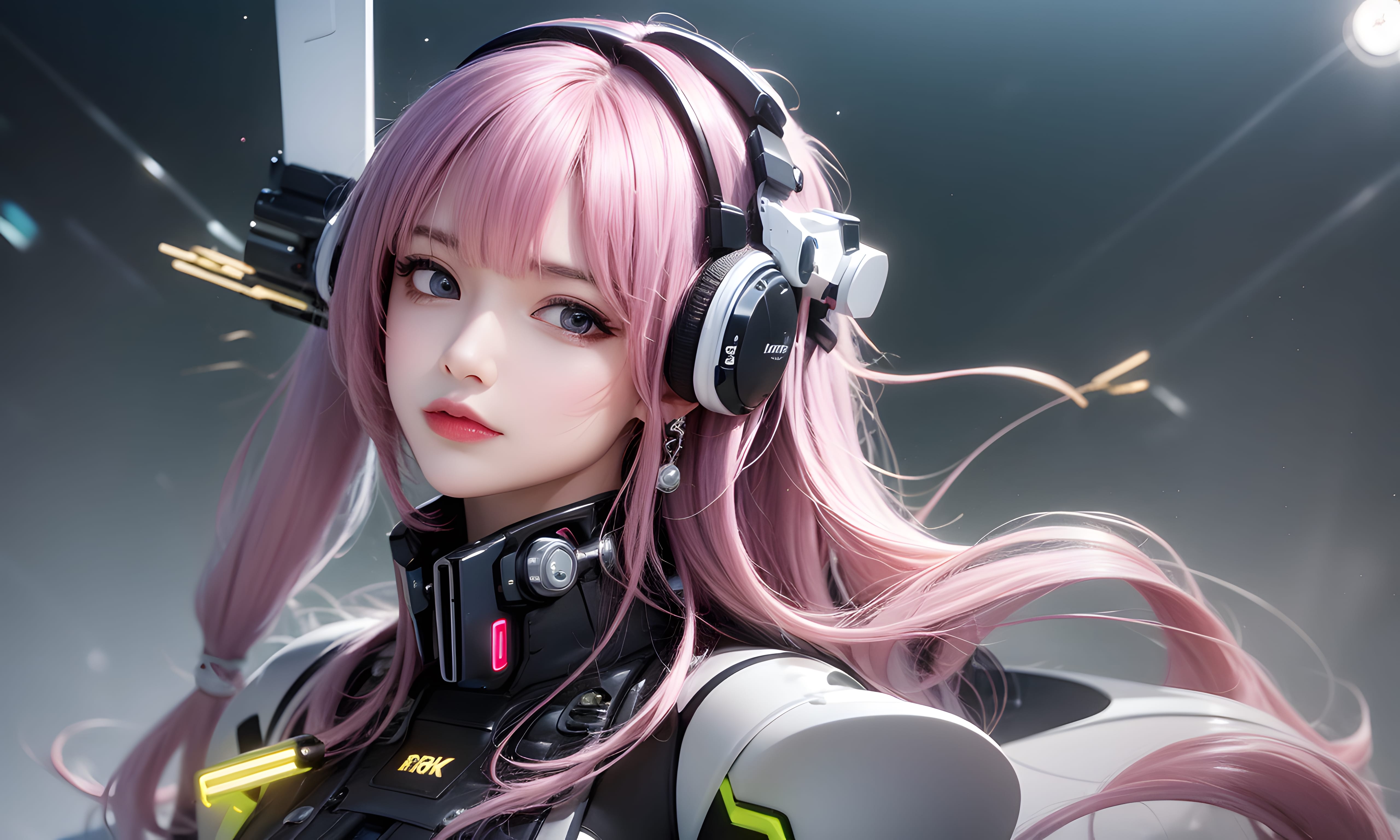 Mecha Girl 4k167p AI Mecha Girl Painting Wallpaper High quality Cyberpunk women (153)