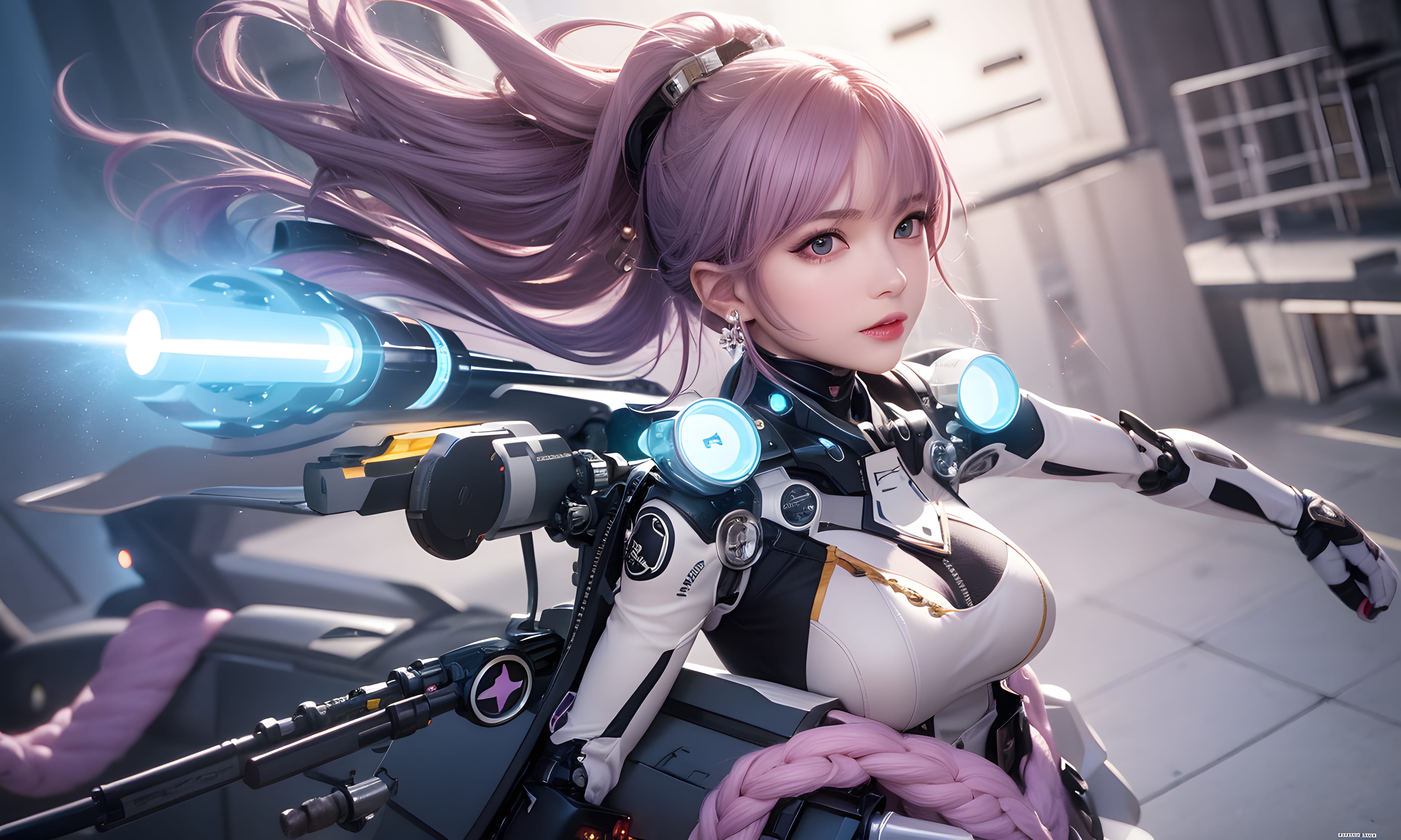 Mecha Girl 4k167p AI Mecha Girl Painting Wallpaper High quality Cyberpunk women (150)